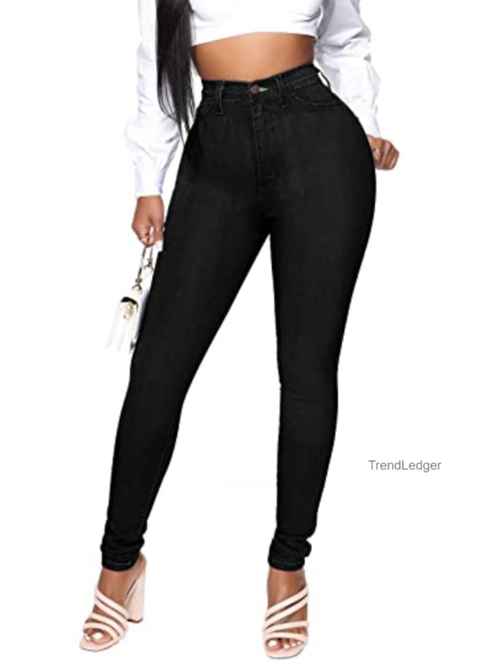 High Waisted Skinny Stretch Denim Jeans Butt Lifting Slim Fit